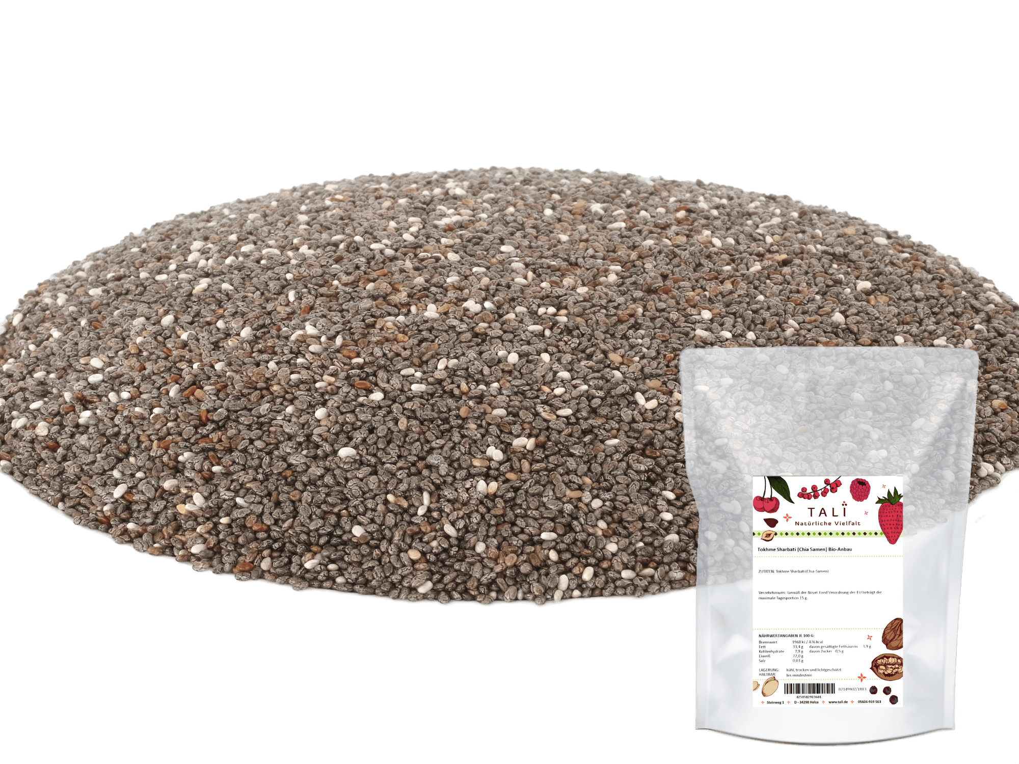 Tokhme Sharbati (Chia Samen) Bio-Anbau 1000 g