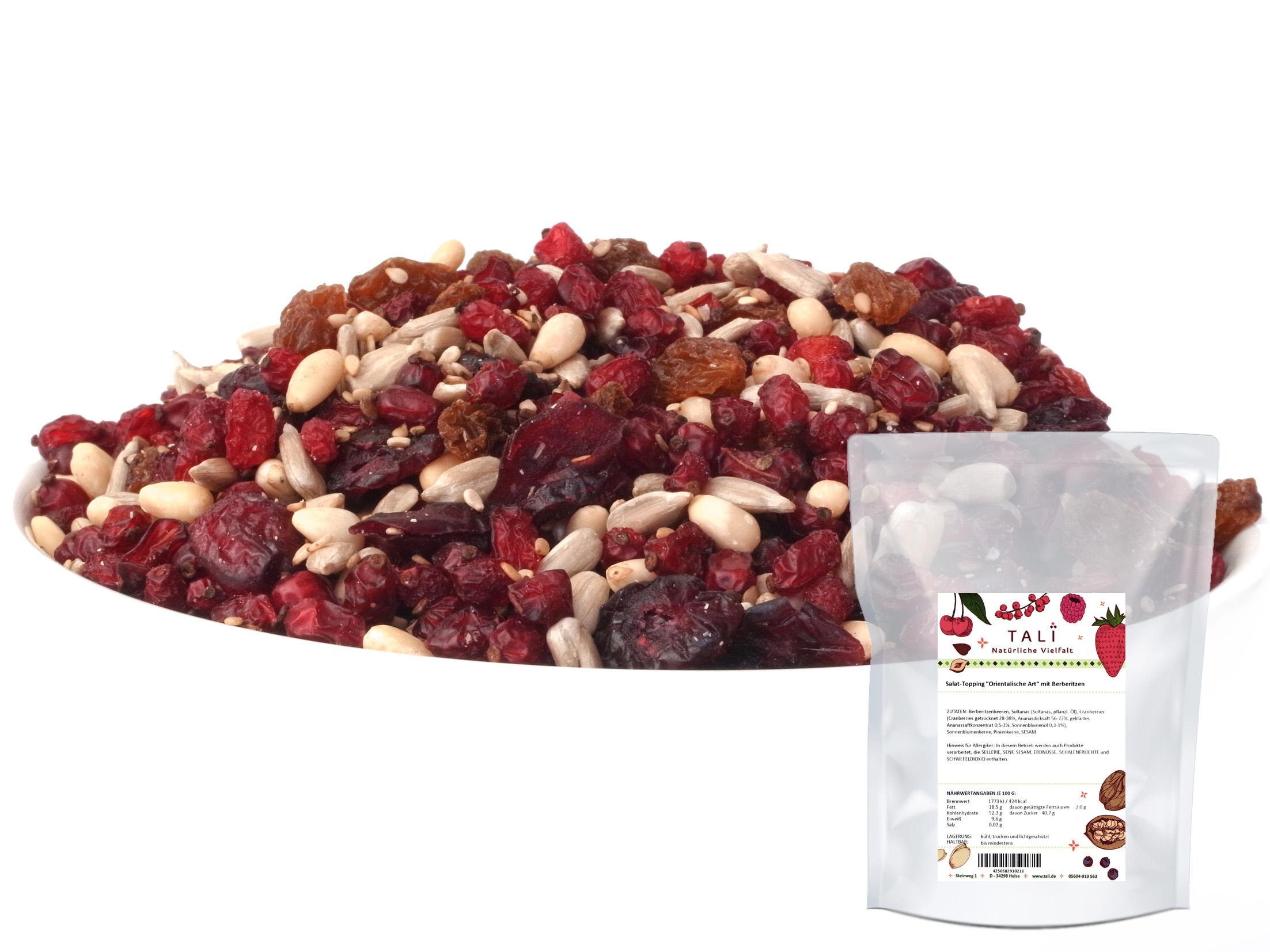 Salat-Topping Orientalische Art mit Berberitzen Beutel