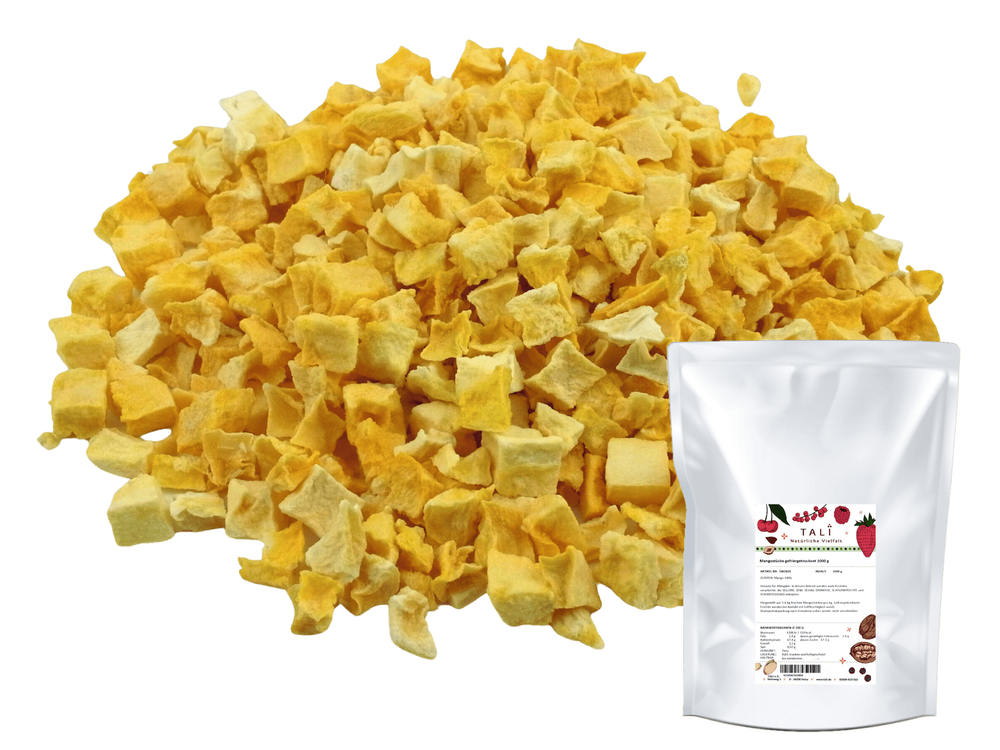 Mangostücke gefriergetrocknet 1000 g