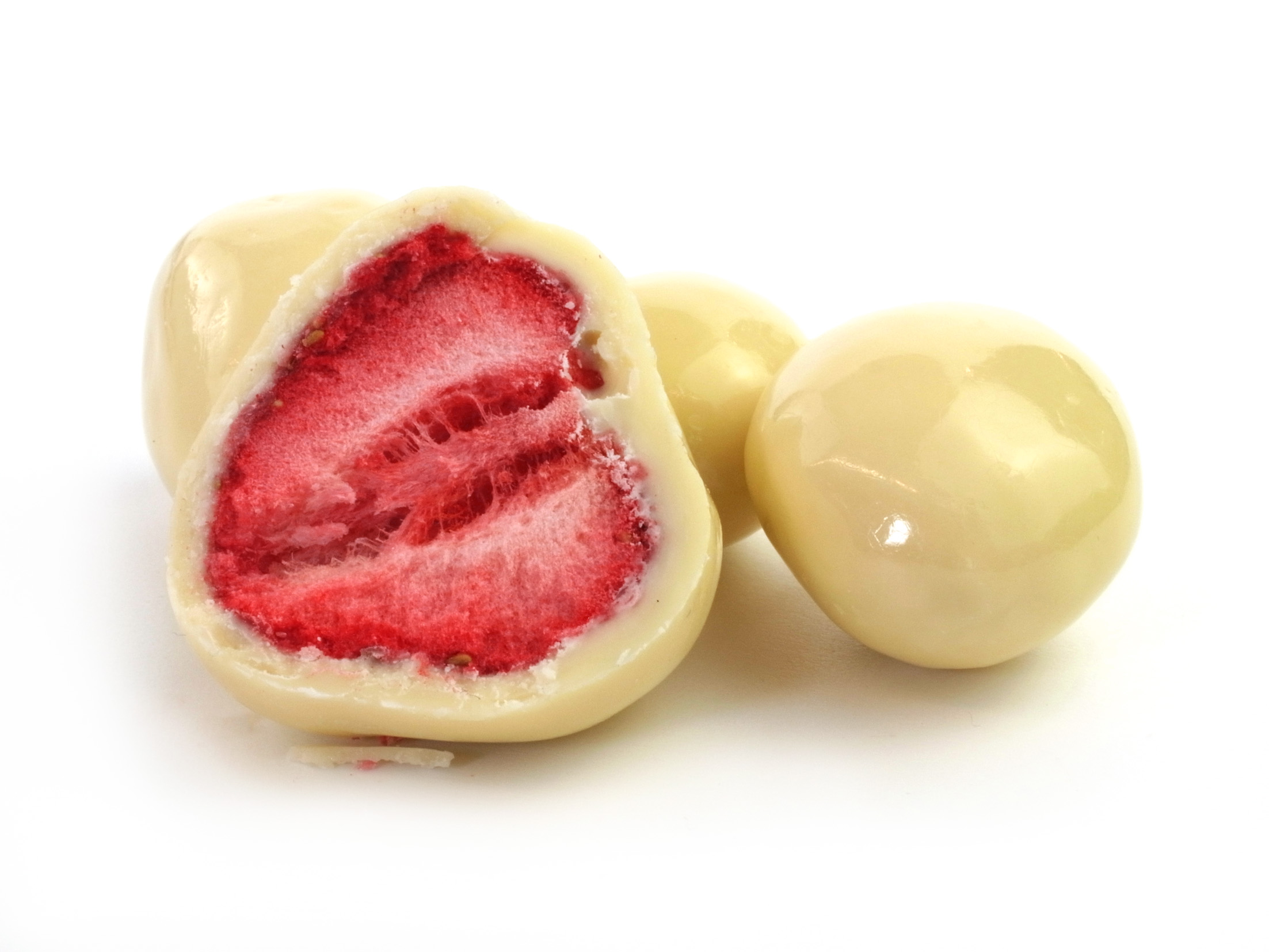 Gefriergetrocknete Erdbeeren in weißer Schokolade PREMIUM 100 g