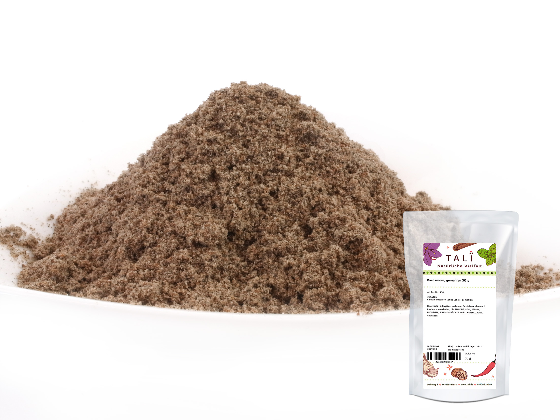 Kardamom, gemahlen