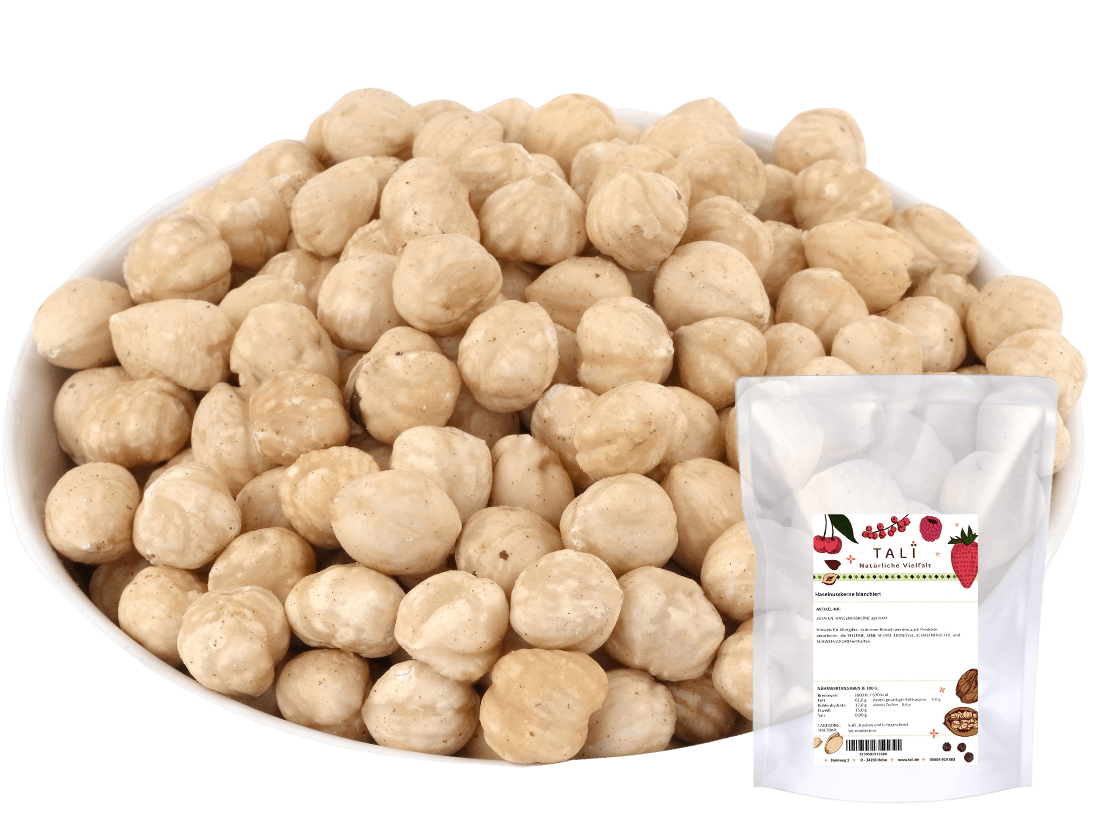 Haselnusskerne blanchiert "Piemonteser Haselnüsse geröstet" 500 g