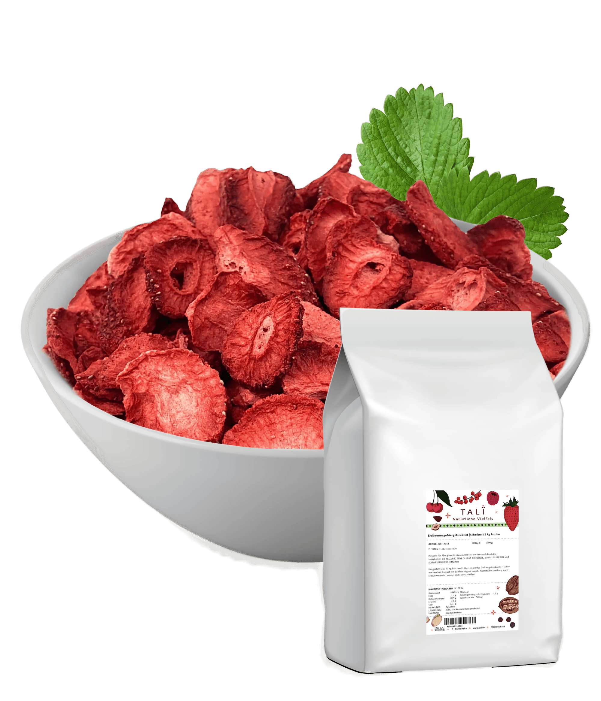 Erdbeeren gefriergetrocknet (Scheiben) 1 kg Jumbotüte