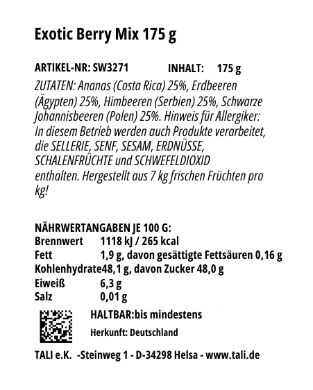 Exotic Berry Mix 175 g