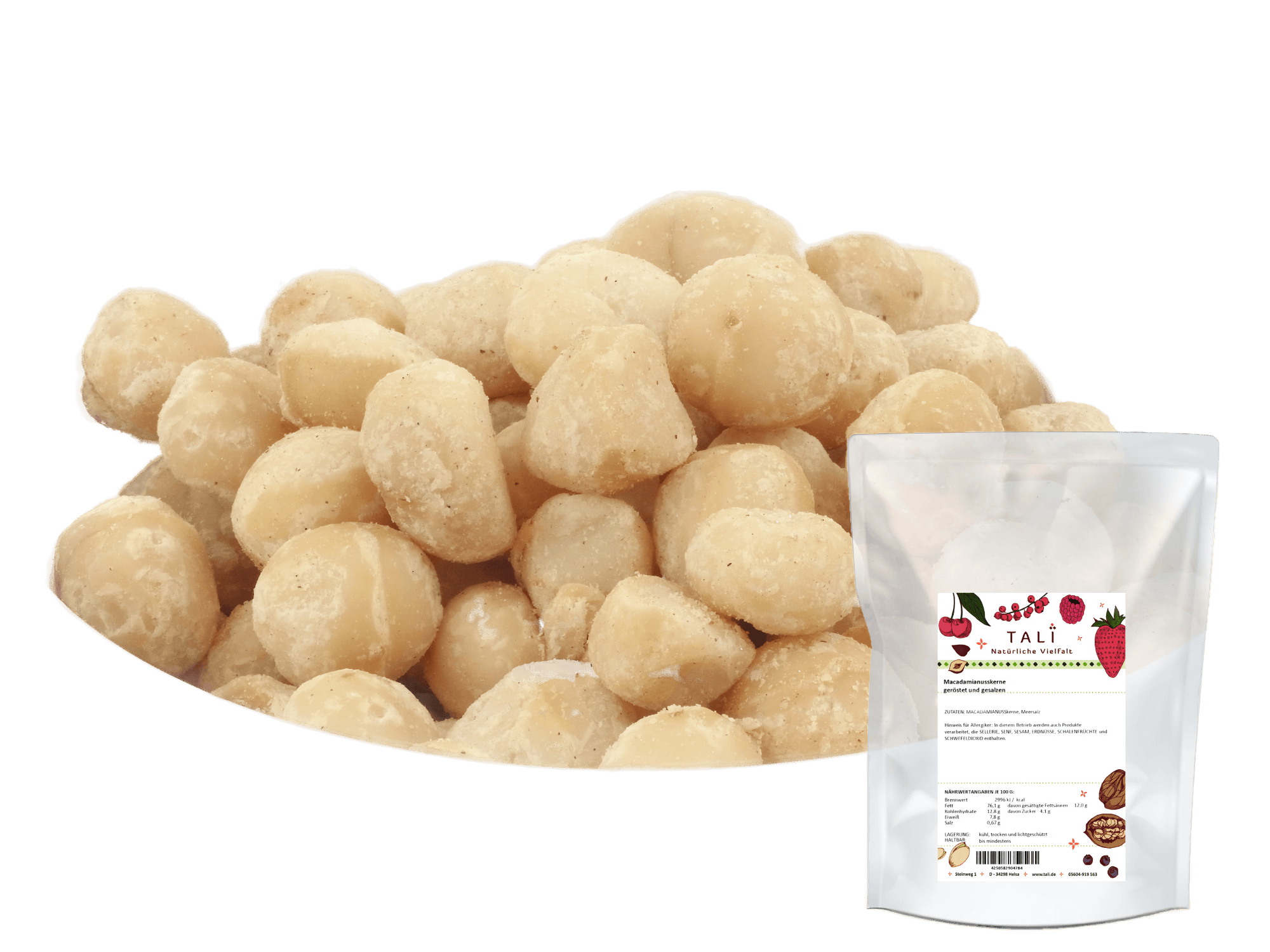 Macadamianusskerne, geröstet und gesalzen 250 g