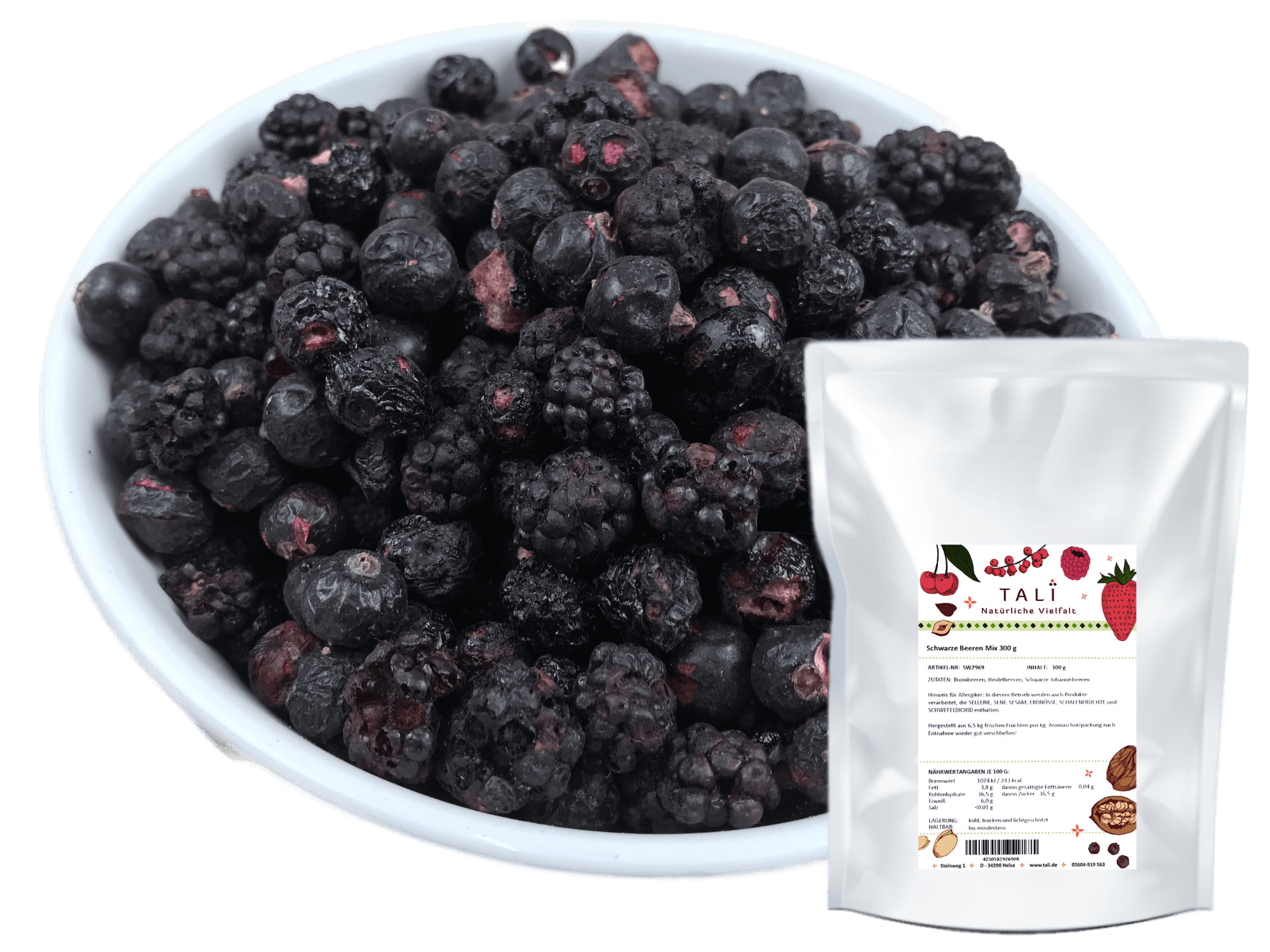 Schwarze Beeren Mix 300 g