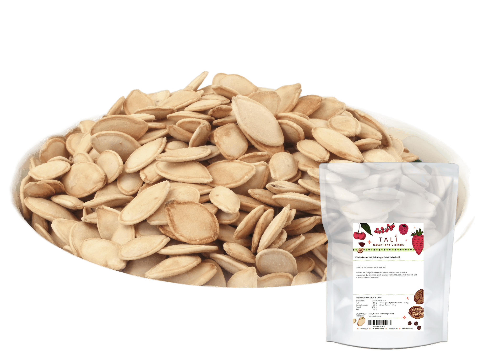 Kürbiskerne mit Schale geröstet (Mashadi) 395 g