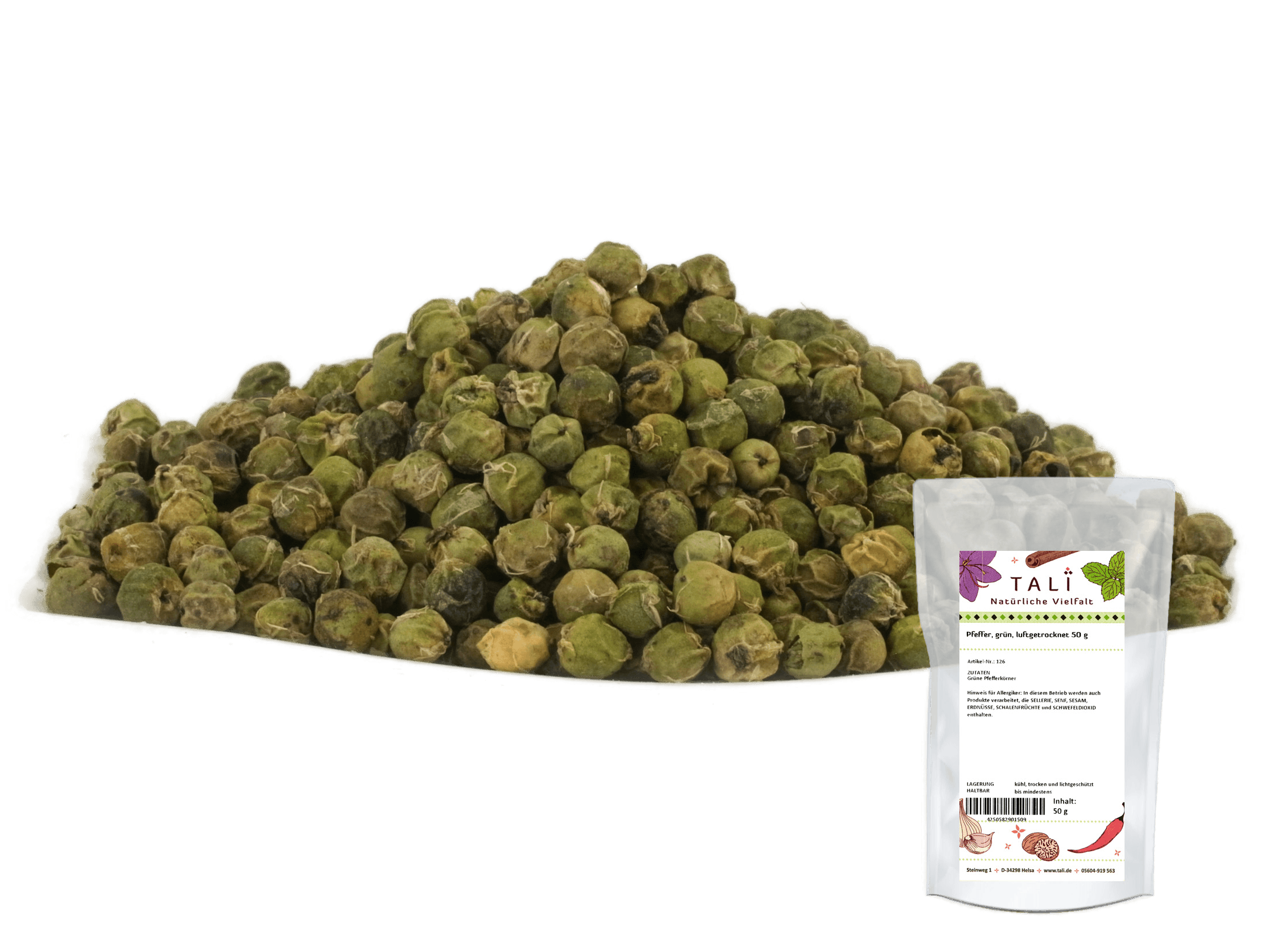 Pfeffer, grün, luftgetrocknet 50 g