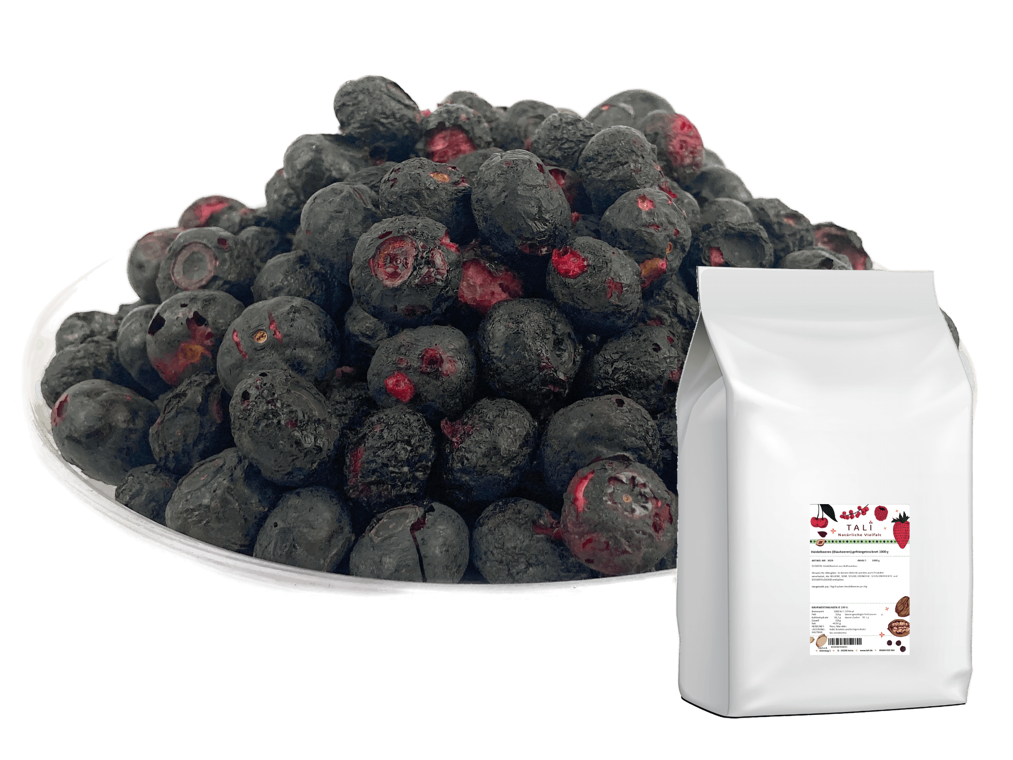 Heidelbeeren (Blaubeeren) gefriergetrocknet - Kulturheidelbeeren 1000 g