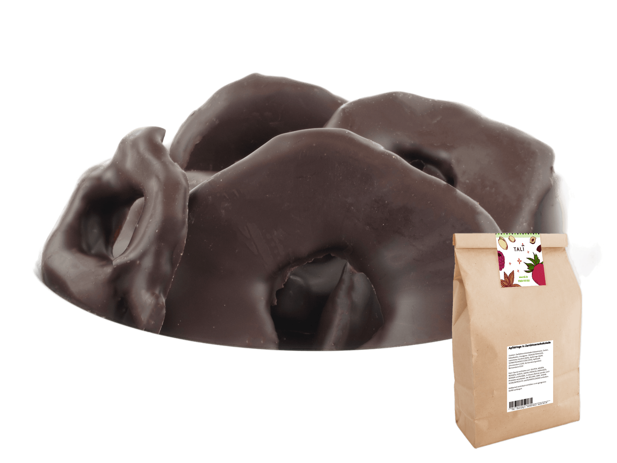 Apfelringe in Zartbitterschokolade 250 g