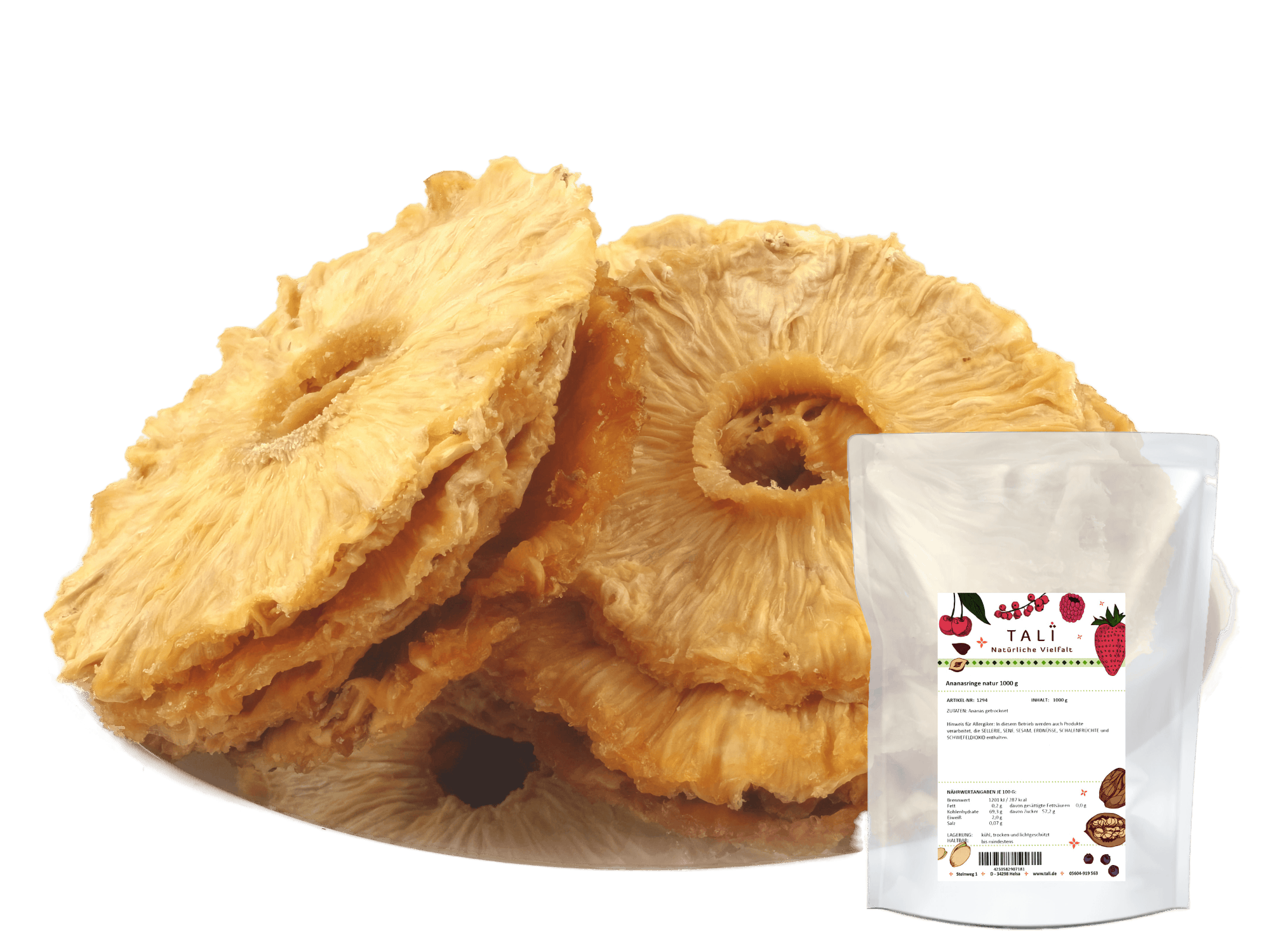 Ananasringe natur 1000 g