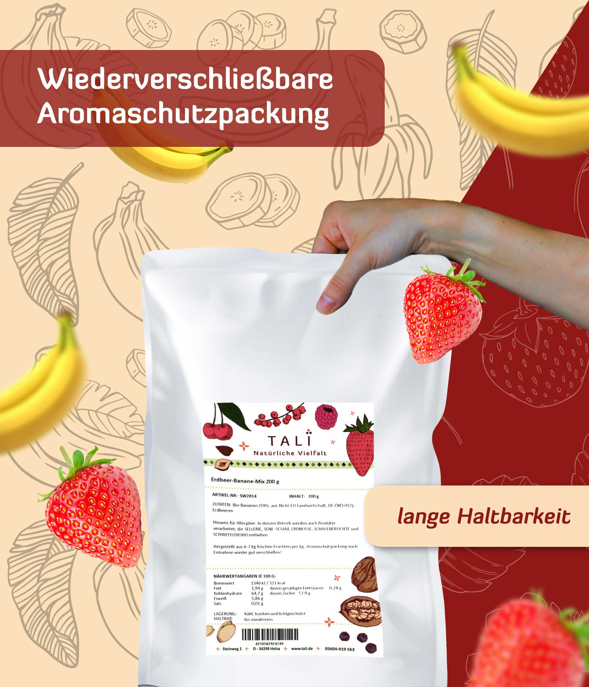 Erdbeer-Banane-Mix 200 g