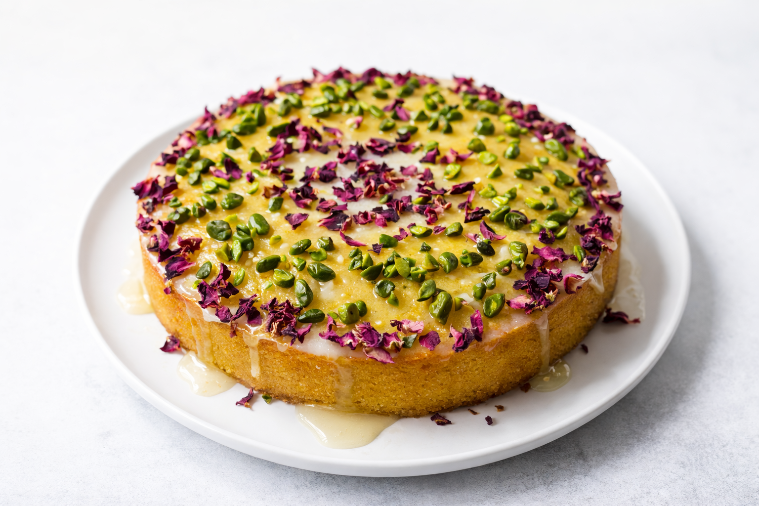 Persian Love Cake - Saftiger Mandelkuchen mit Rose, Safran und Kardamom