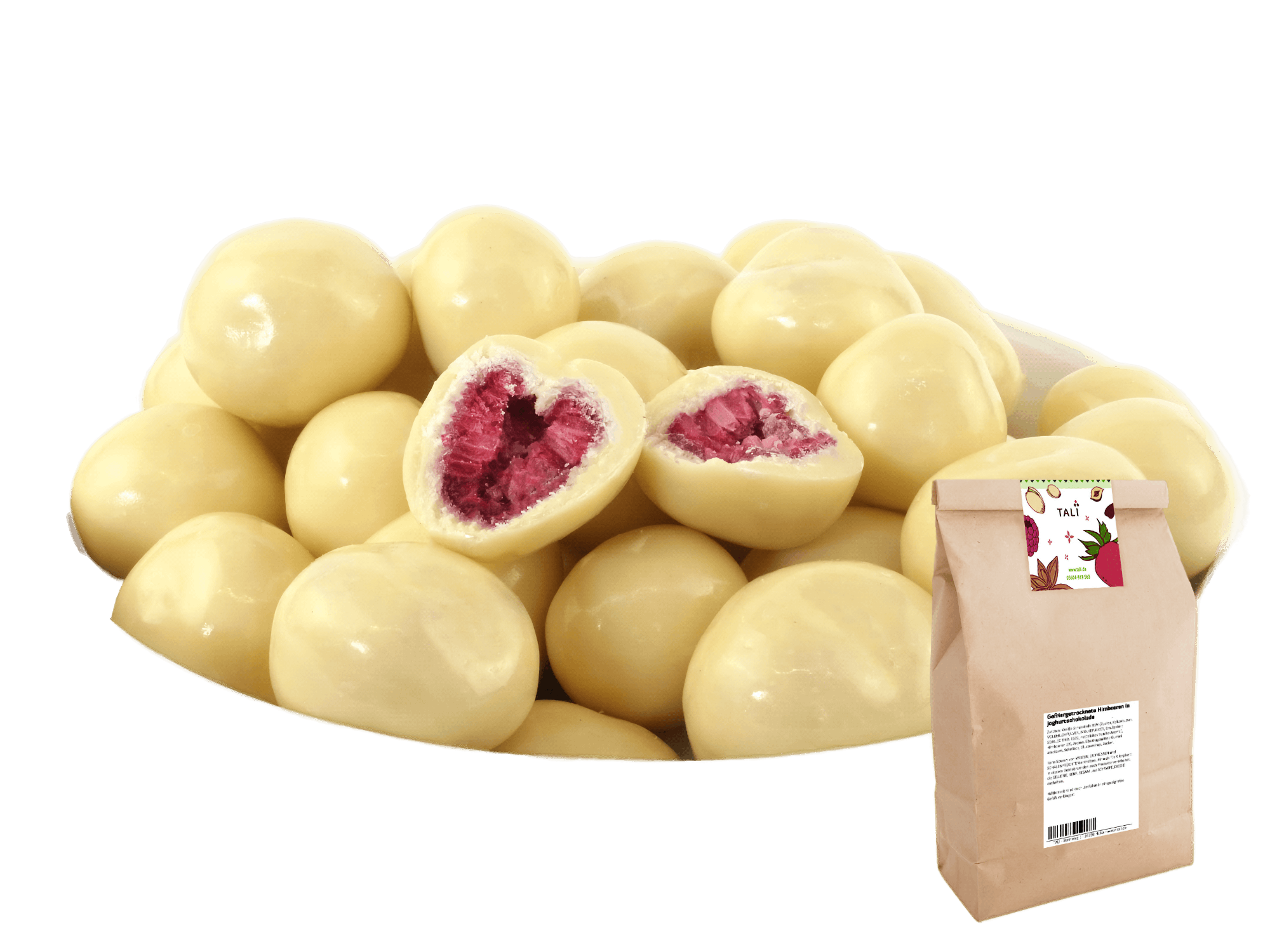 Gefriergetrocknete Himbeeren in Joghurtschokolade 1000 g
