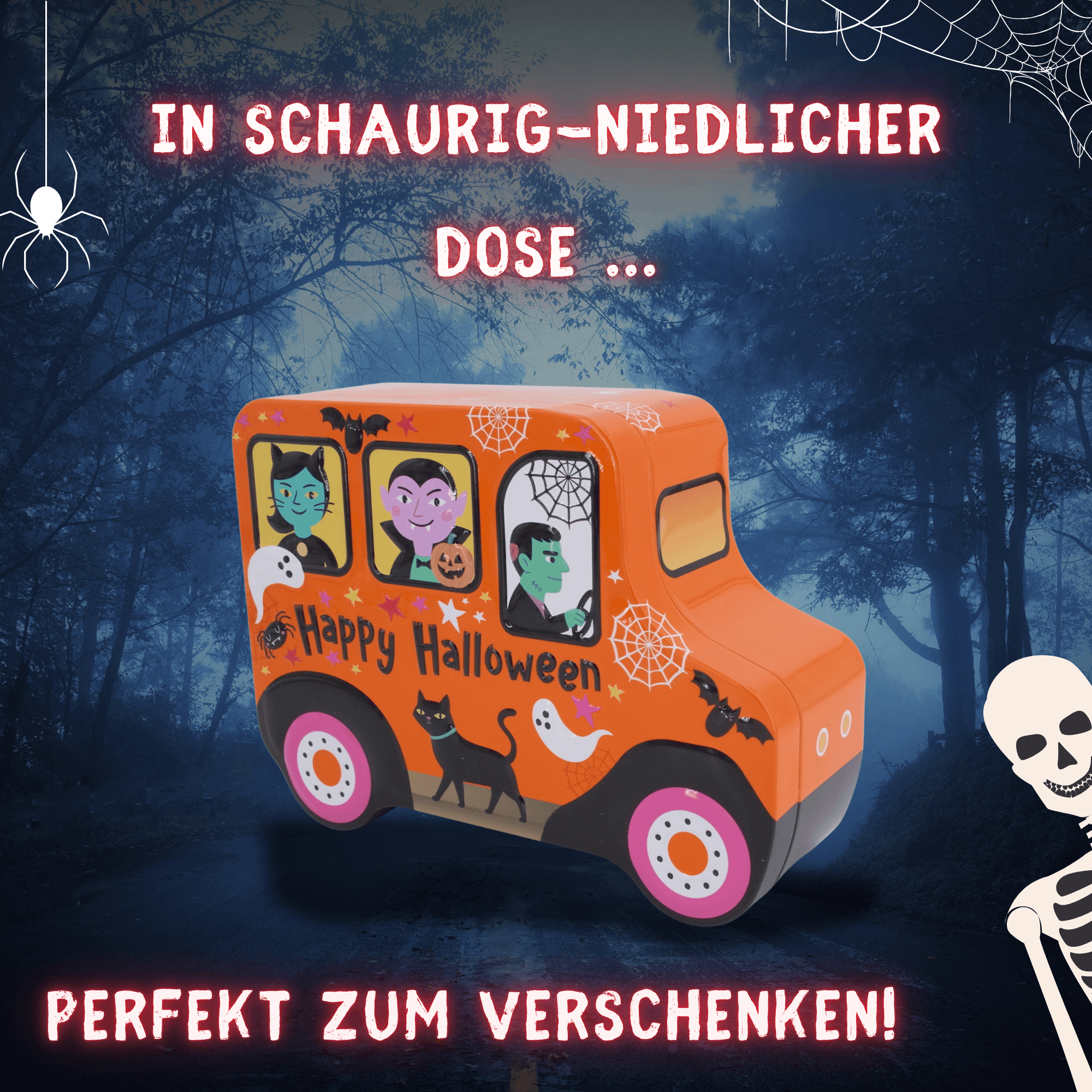 Halloween-Dose SWEET - gefüllt mit 100 g Bananenchips