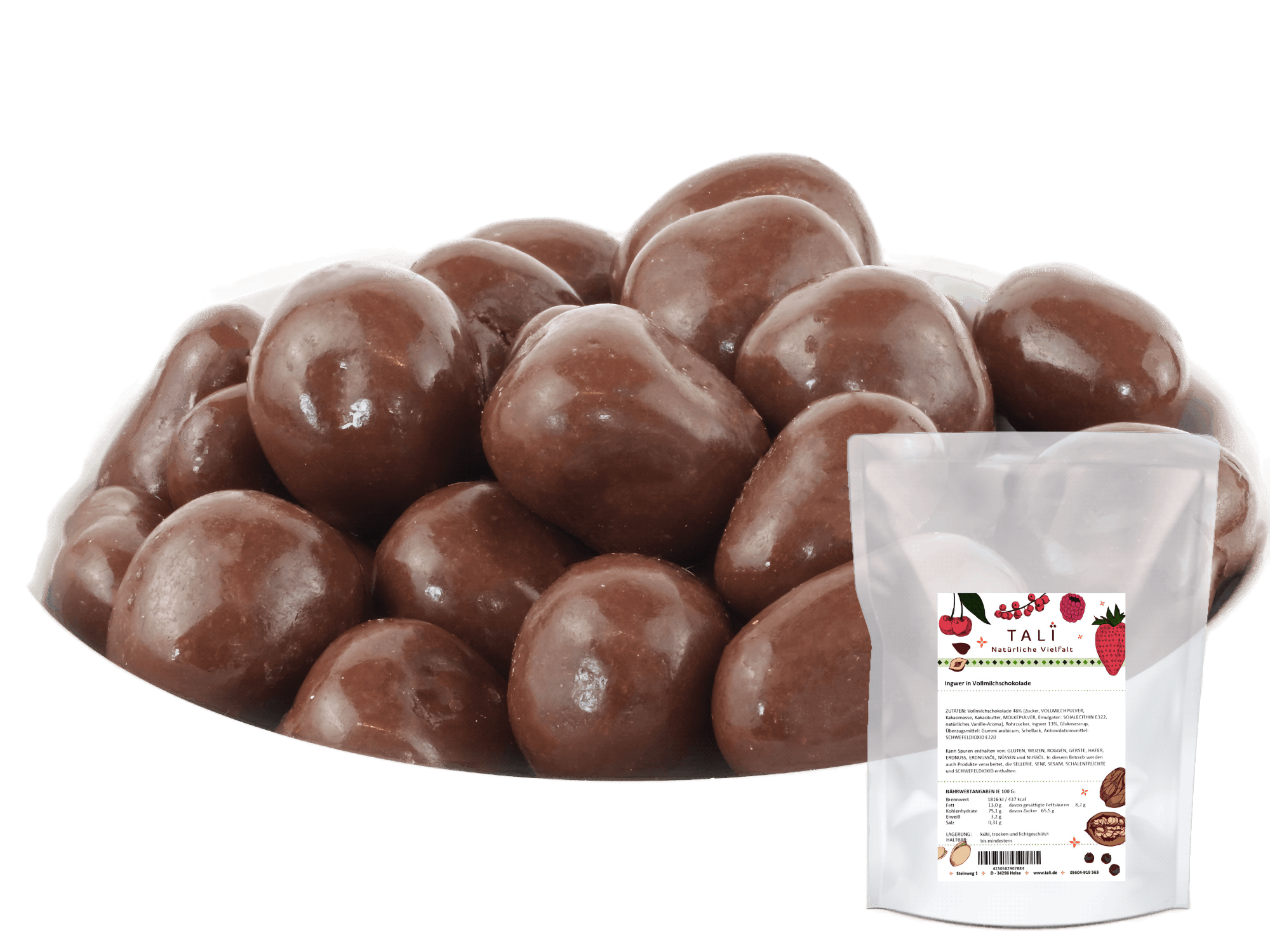 Ingwer in Vollmilchschokolade 250 g