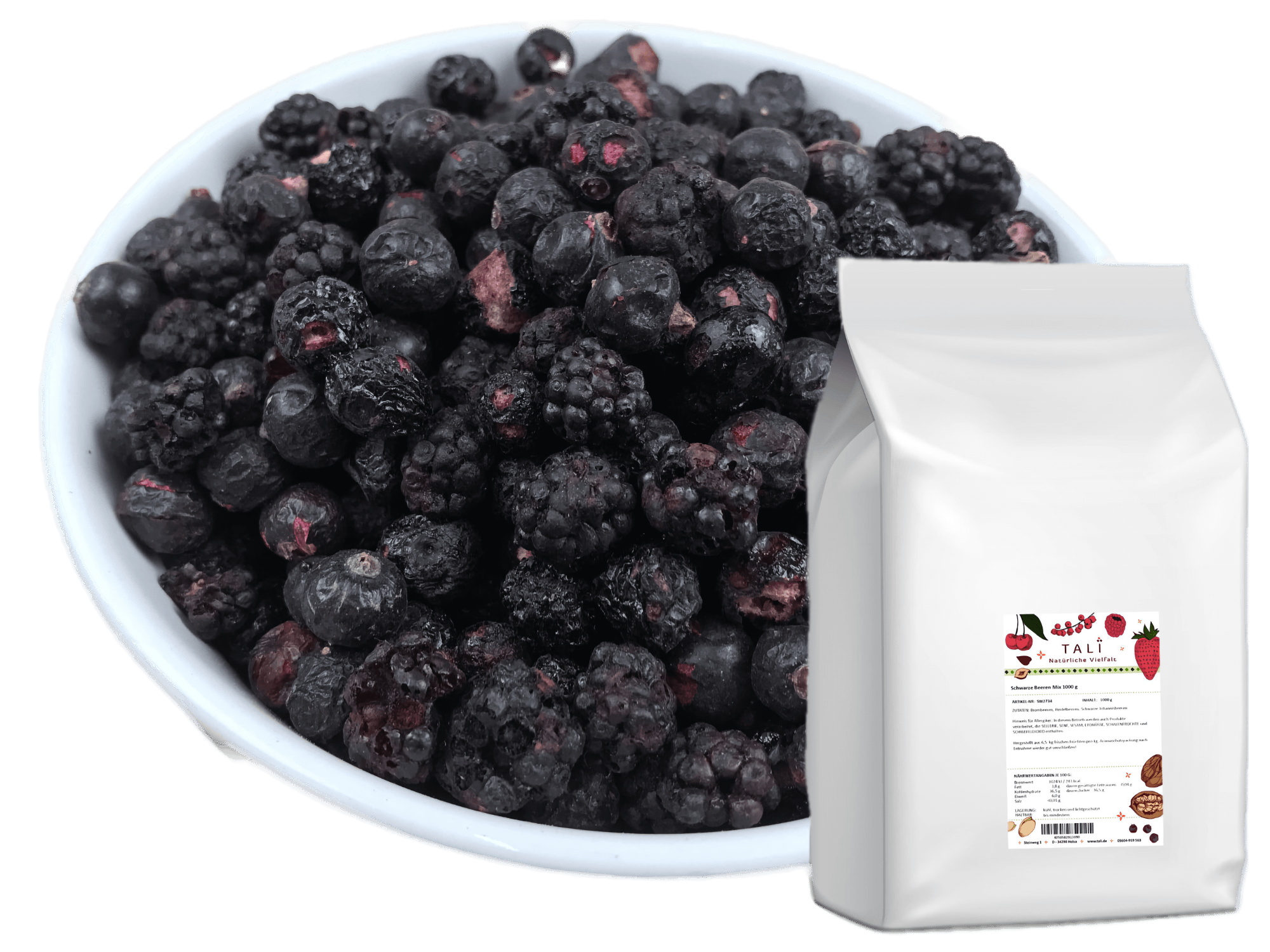 Schwarze Beeren Mix 1000 g