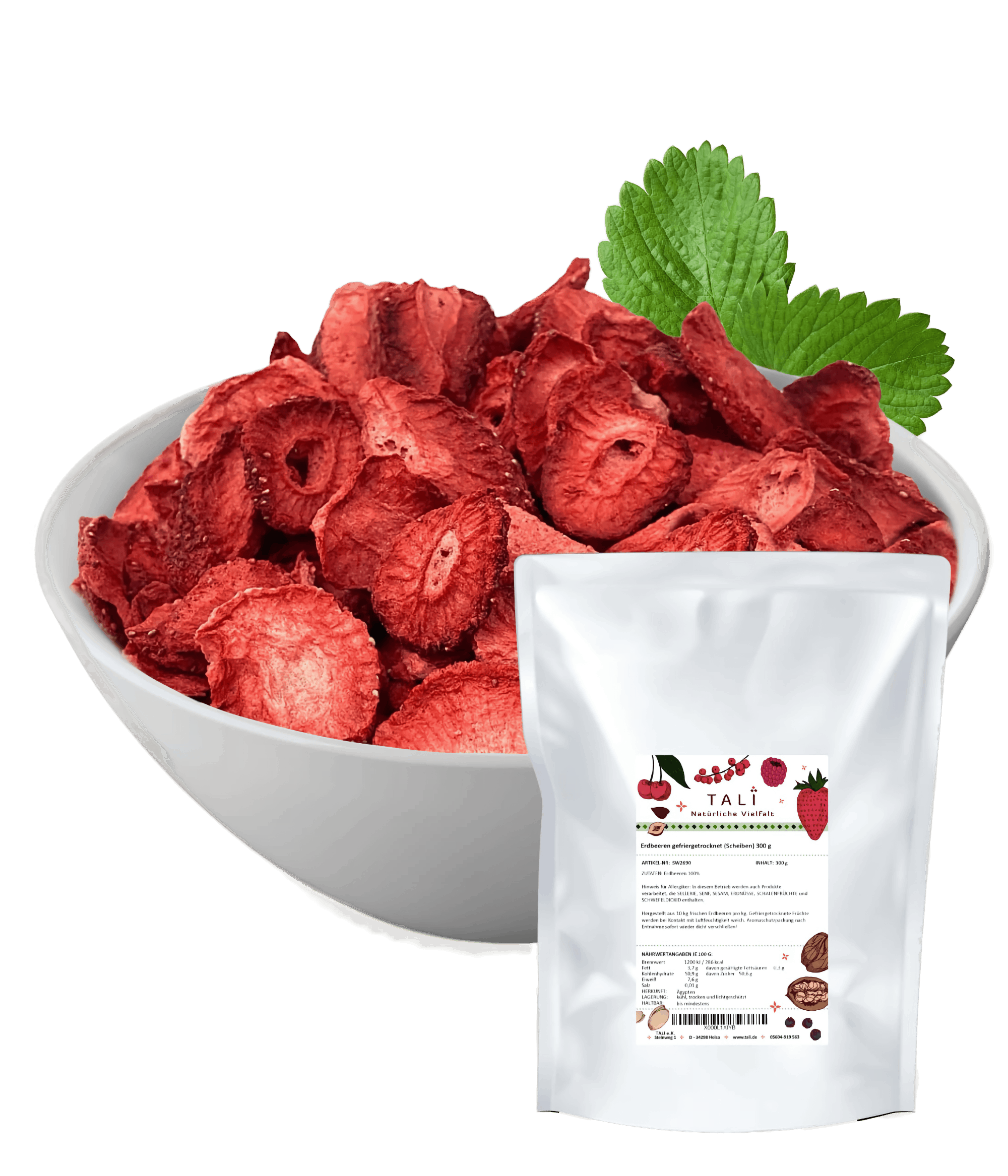 Erdbeeren gefriergetrocknet (Scheiben) 300 g