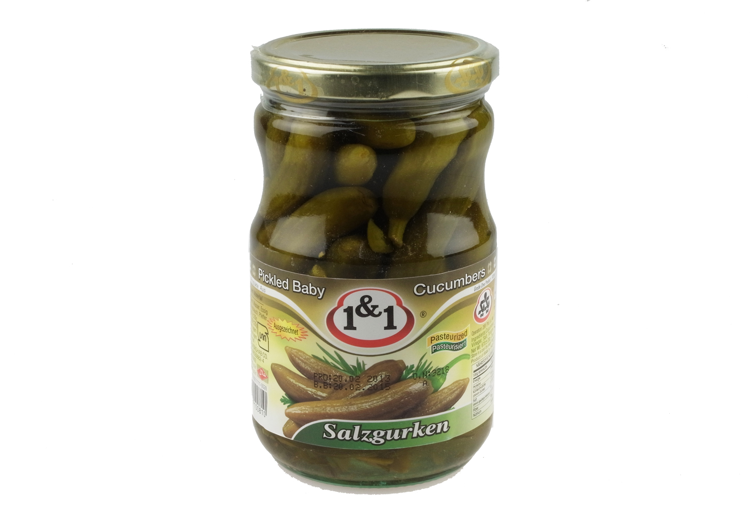 Salzgurken mit Estragon (1&1) Dose 770 g, Abtropfgewicht 385 g