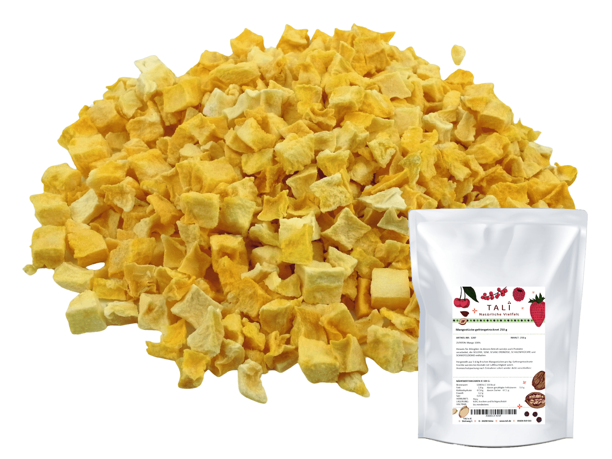 Mangostücke gefriergetrocknet 250 g