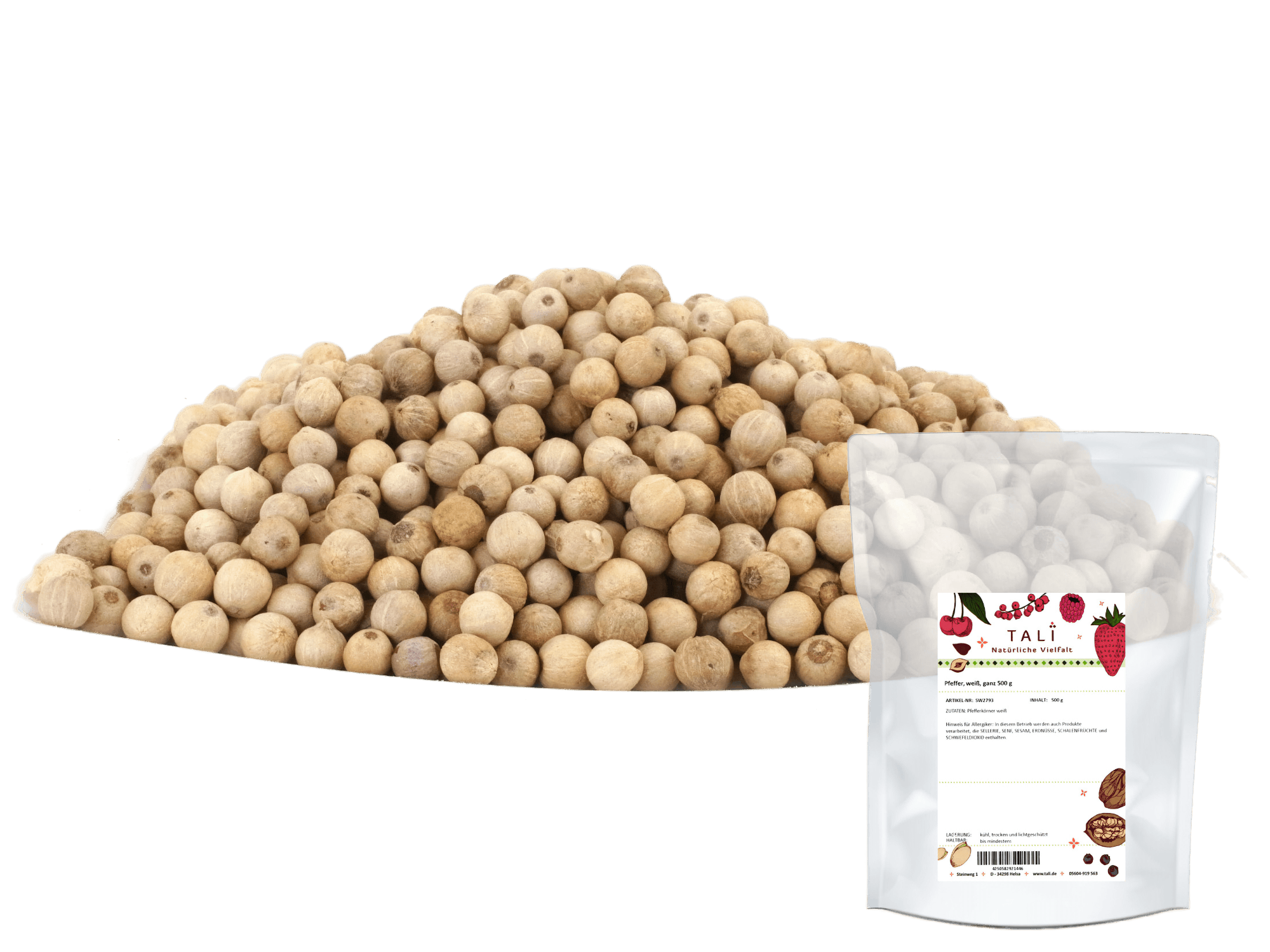 Pfeffer, weiß, ganz 500 g