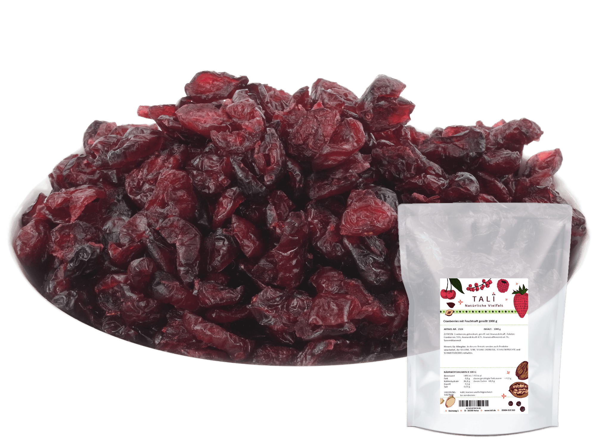 Cranberries mit Fruchtsaft gesüßt 1000 g