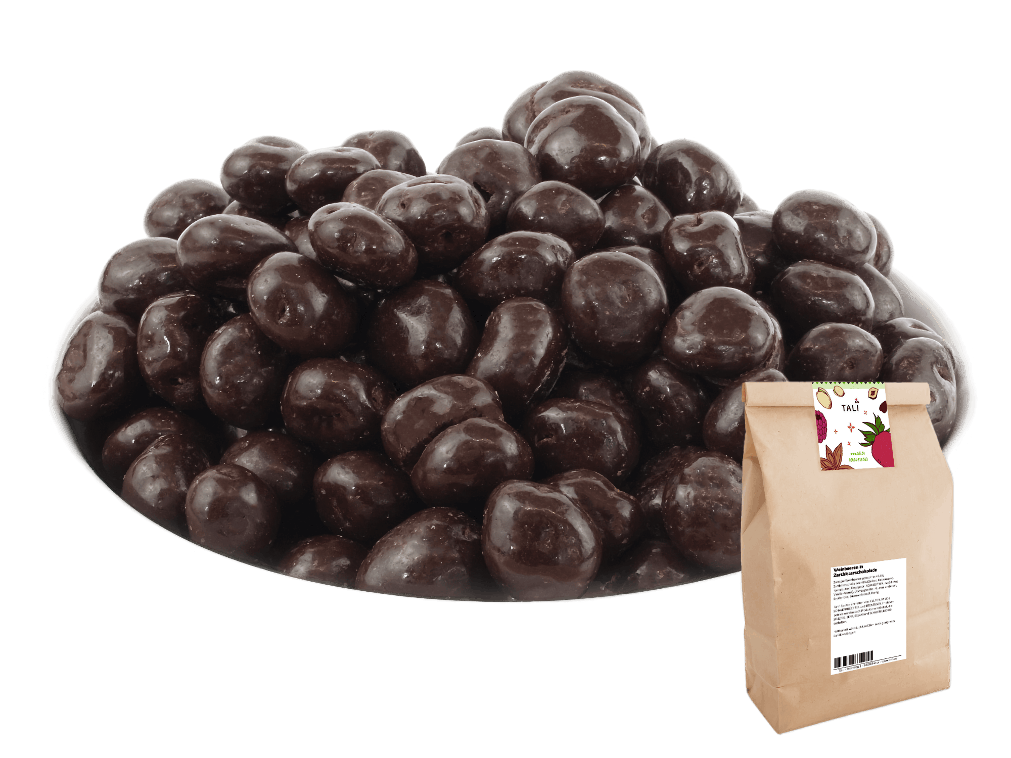 Weinbeeren in Zartbitterschokolade 100 g