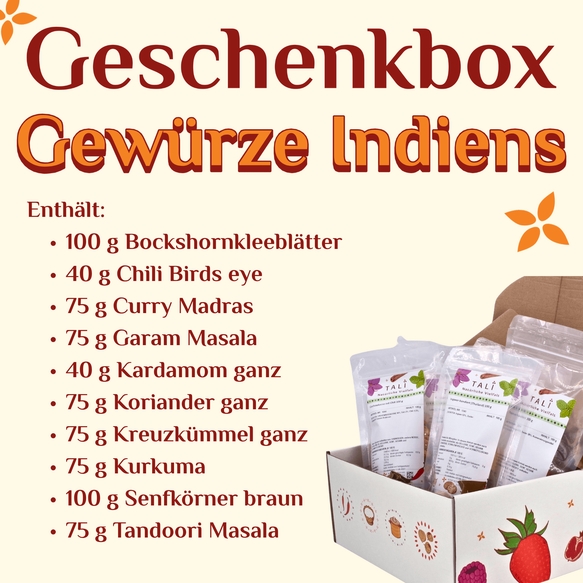 Geschenkbox "Gewürze Indiens"
