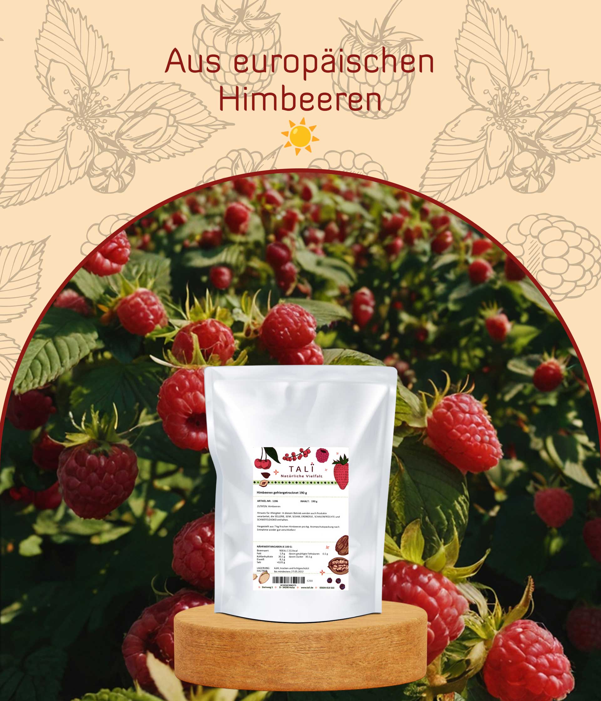 Himbeeren gefriergetrocknet 190 g
