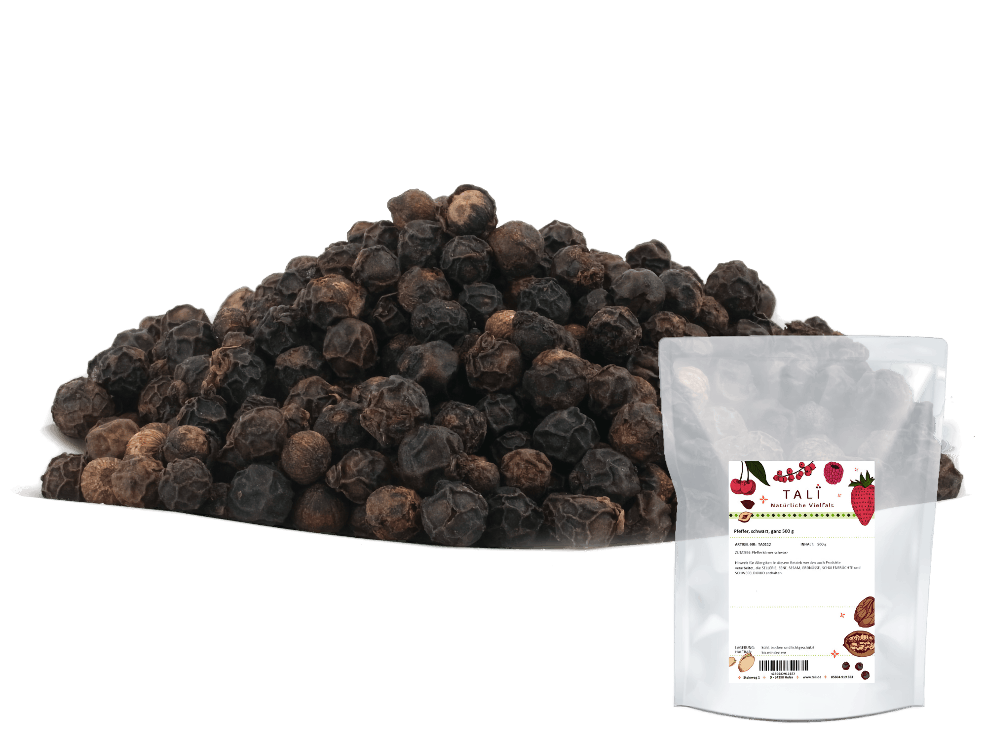 Pfeffer, schwarz, ganz 500 g