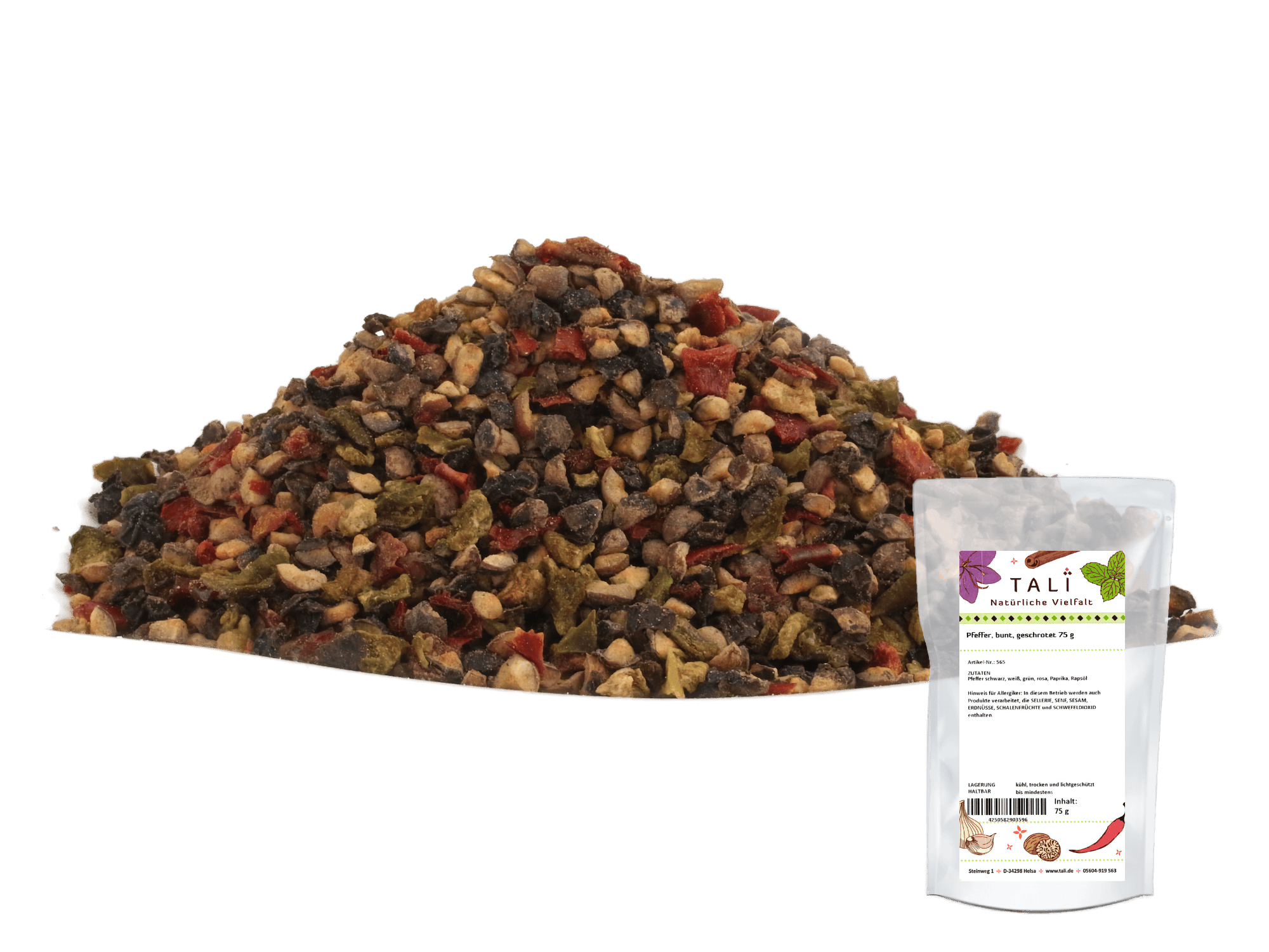 Pfeffer, bunt, geschrotet 75 g