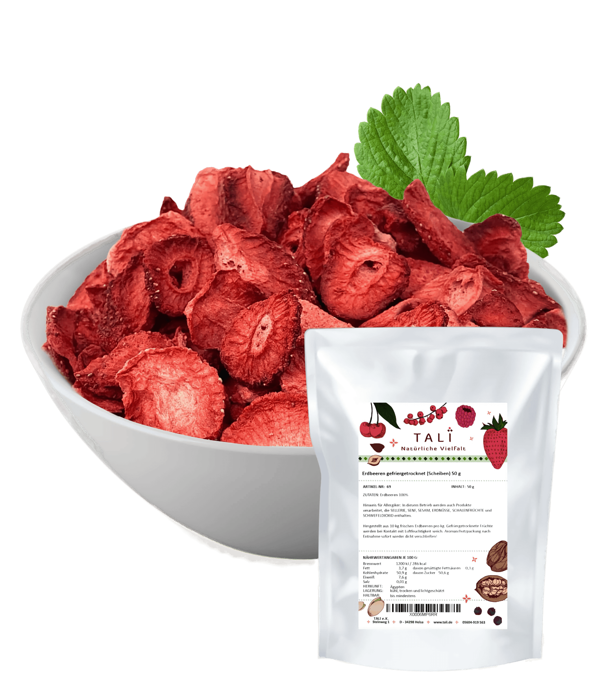 Gefriergetrocknete Erdbeeren (Scheiben) online bestellen