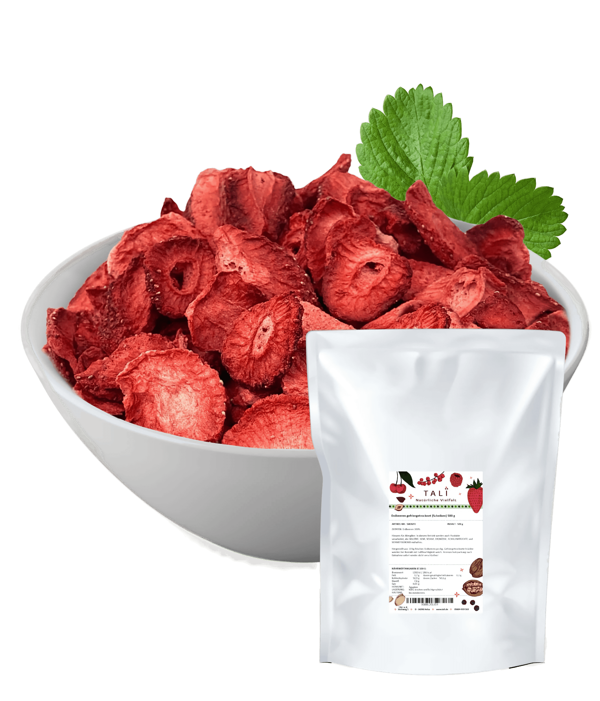 Erdbeeren gefriergetrocknet (Scheiben) 500 g