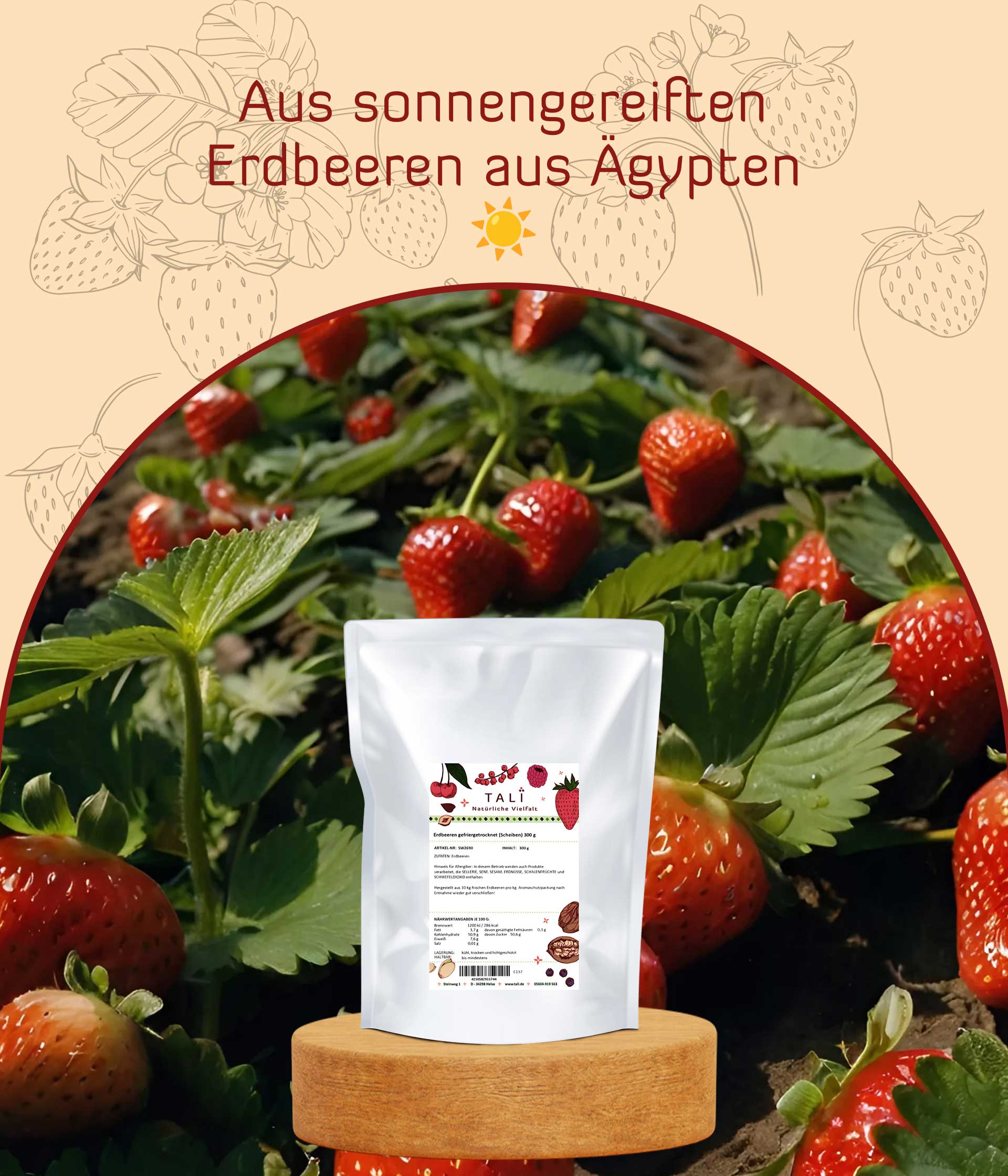 Erdbeeren gefriergetrocknet (Scheiben) 500 g