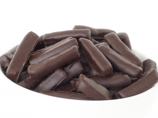 Ingwerstäbchen in Zartbitterschokolade